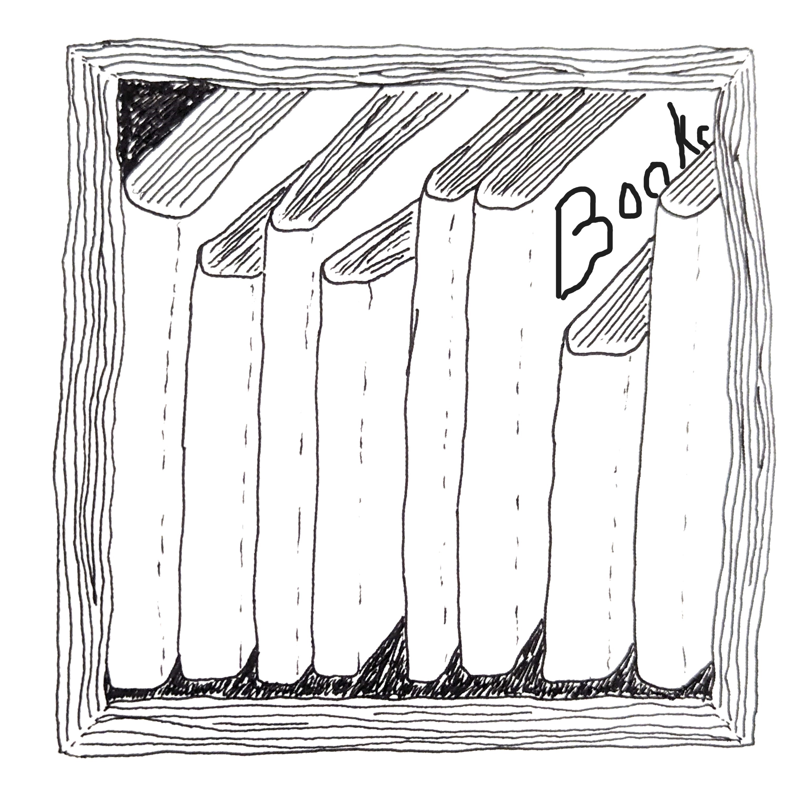 Picture of books on a bookcase